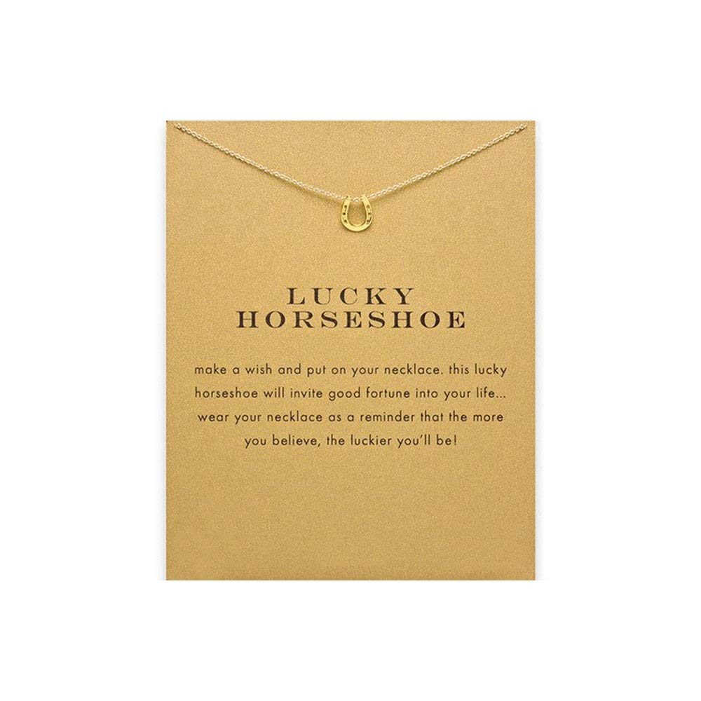 LUCKY NECKLACE - Pendant Chain Necklace with BONUS Meaning Card!
