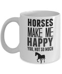 Horse Mug for Horse Lover Gifts for Women Horses Make Me Happy Horse Gifts for Men Horse Riding Coffee Mug for Horse Racing Animal Lovers