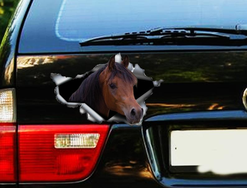 Chestnut Arabian horse sticker,  car sticker, horse decal, chestnut Arabian horse decal
