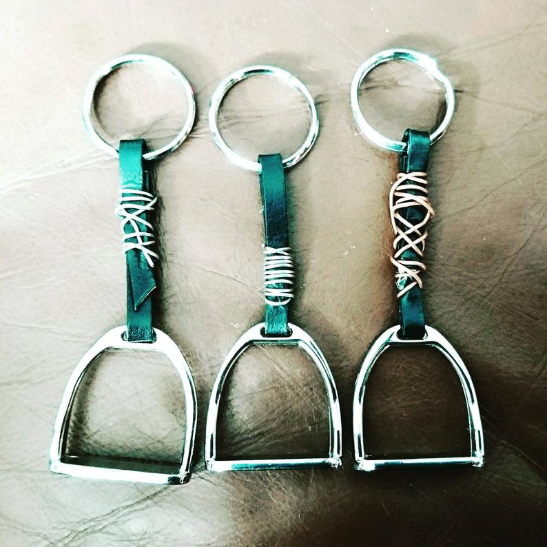 Stirrup stirrups keyring keychain bag charm accessory horse gift equestrian jewellery  mother birthday present