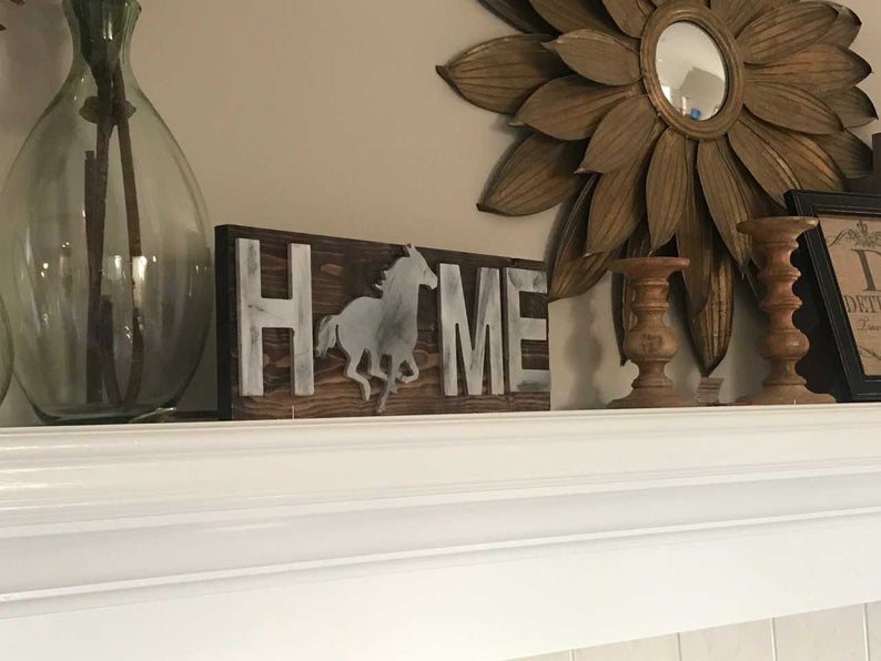 Home sign, Rustic horse sign, Horse home sign, Rustic home sign,  Horse sign, Derby decor, Southern decor
